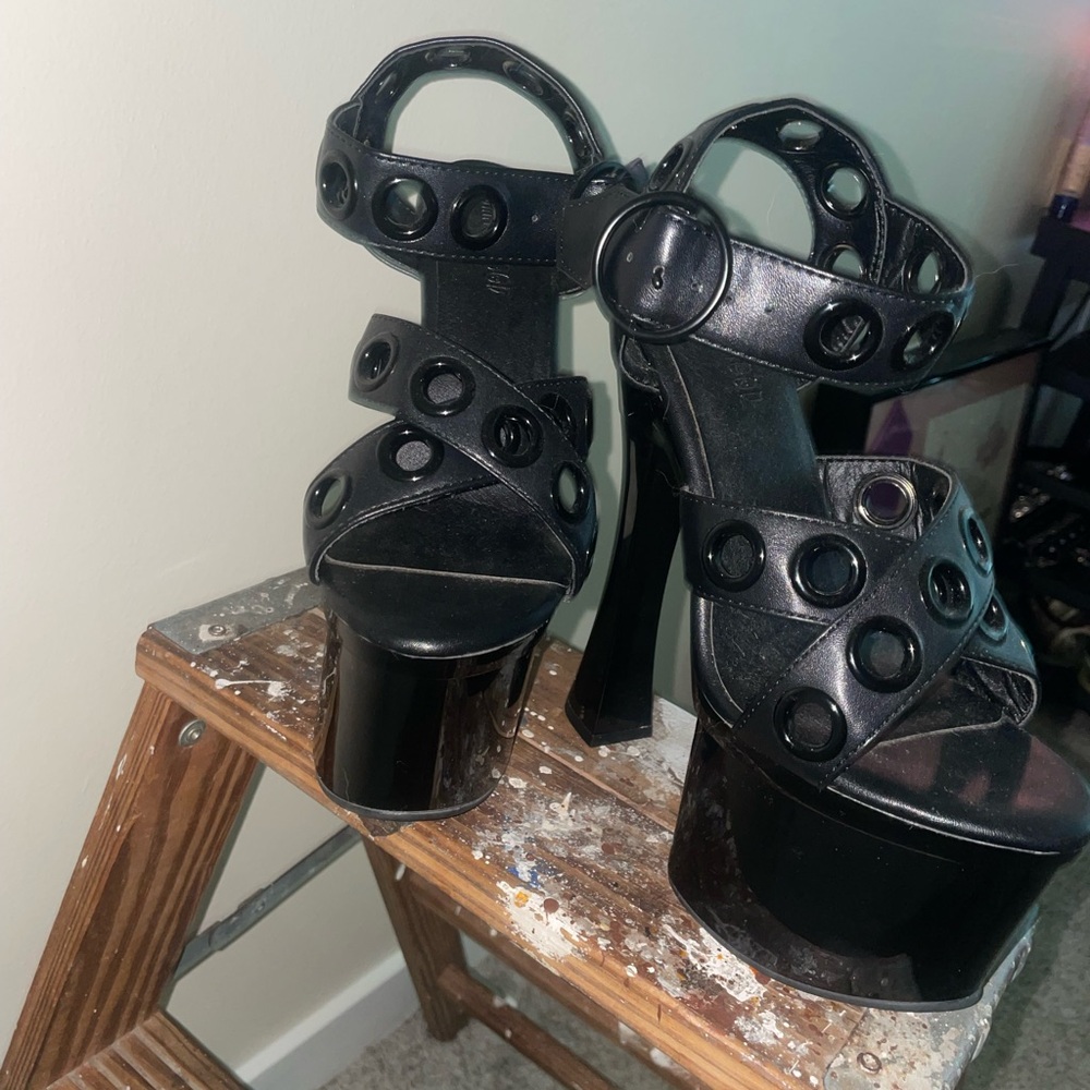 Dolls Kill Black Platform Shoes